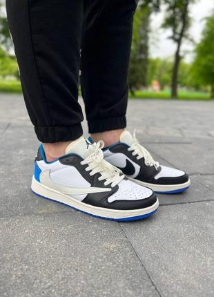 Чоловічі кросівки travis scott x fragment x jordan 1 low  41-468 фото