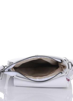 Женская сумка «челси» белая с черным4 фото