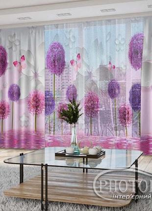 3d - фото штори і тюль "3d квіти та метелики" - будь-який розмір. читаемо опис!