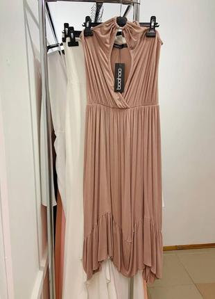 💙💛sale легка літня віскозна сукня сарафан пудровий колір boohoo8 фото