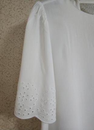 Блуза блузка белая вискоза ришелье вышивка бренд next,р.103 фото