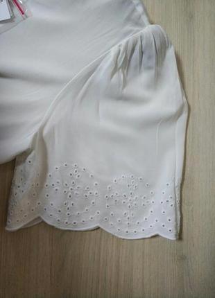 Блуза блузка белая вискоза ришелье вышивка бренд next,р.106 фото