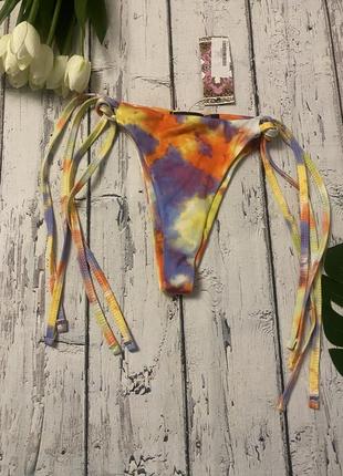 Boohoo плавки завязки низ купальник труси tie dye3 фото