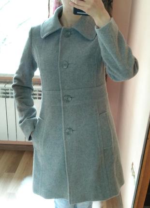 2 речі за ціною 1. жіночне якісне сіре вовняне пальто, приталене класичне пальто6 фото