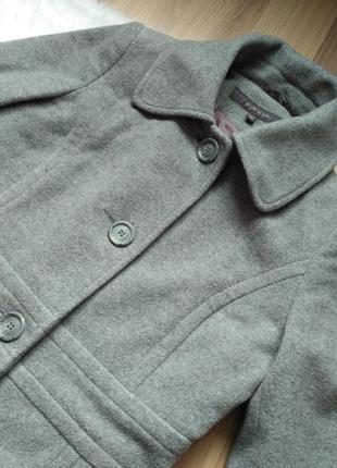 2 вещи по цене 1. женственное качественное серое шерстяное пальто, приталенное классическое пальто4 фото
