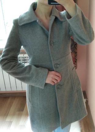 2 вещи по цене 1. женственное качественное серое шерстяное пальто, приталенное классическое пальто3 фото