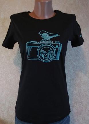 Оригінальна жіноча футболка бавовна принт чорна3 фото