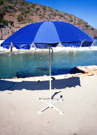 Зонт 2,5 м, 16 спиц, с ветровым клапаном и серебряным покрытием.