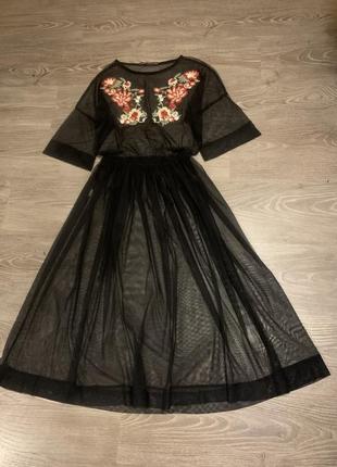 Платье сетка вышиванка сукна