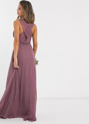 Платье макси с драпировкой на лифе и запахом на талии asos design bridesmaid2 фото