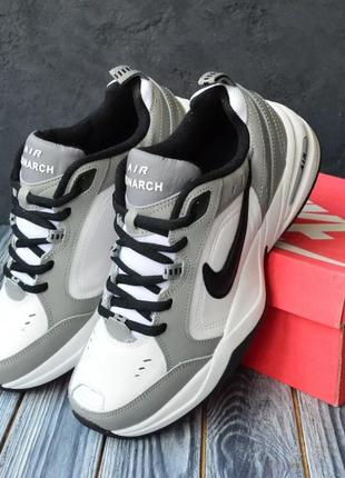 Стильные кроссовки найк nike мужские белые с серым кожаные/кожа осенние,весенние,на осень,весна,лето 7