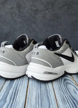 Стильные кроссовки найк nike мужские белые с серым кожаные/кожа осенние,весенние,на осень,весна,лето 10