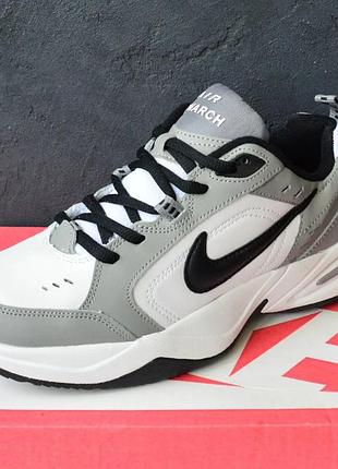 Стильные кроссовки найк nike мужские белые с серым кожаные/кожа осенние,весенние,на осень,весна,лето 6