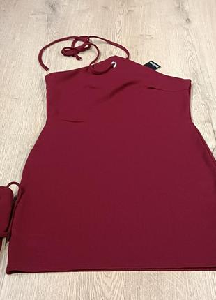 Облегающее платье petite emma с люверсами.,цвет бордо6 фото