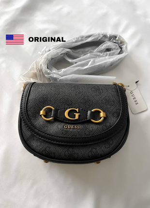 Оригинальное 🇺🇸 женская сумочка guess. длинный регулируемый ремень. цвет черный с золотым