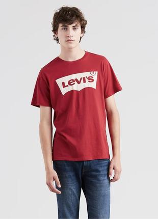 Футболка мужская levi’s, цвет красный😍 оригинал