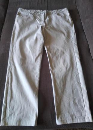 Р 16 / 52-54. стильные бежевые штаны (брюки, джинсы) зауженные1 фото