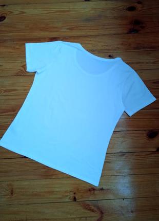 Біла бавовняна нова футболка/ базова бавовняна футболка/ хлопковая футболка3 фото