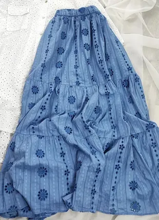 Голубая юбка из прошвы zara
