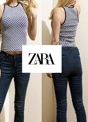 S zara теплий трикотажний топ блузка коротка блуза без рукава1 фото