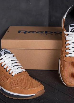 Мужские летние кроссовки перфорация reebok classic brown2 фото