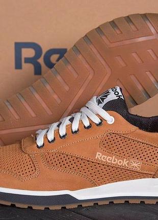 Мужские летние кроссовки перфорация reebok classic brown4 фото