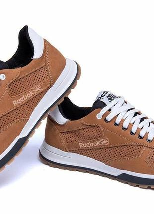 Мужские летние кроссовки перфорация reebok classic brown3 фото