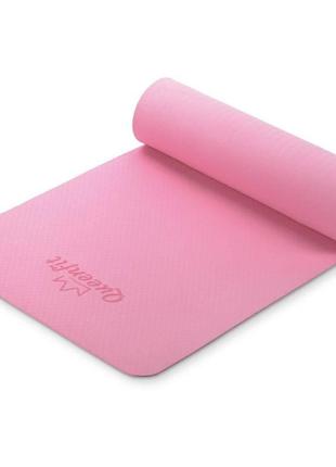 Коврик (мат) для фитнеса и йоги queenfit тре 0,5 см розовый