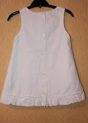 Белоснежный вельветовый сарафан, платье девочке 9-12 мес4 фото
