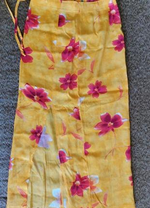 Яркая летняя желтая юбка юбка1 фото