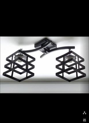 Современная люстра в стиле лофт на 2 лампы