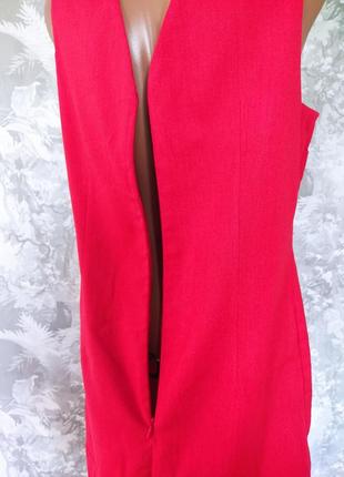 Червона сукня сарафан 46-48 р льон+ віскоза4 фото