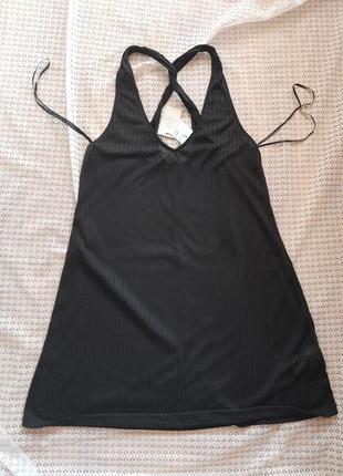 Легкое черное удлиненное майка, домашнее платье primark1 фото