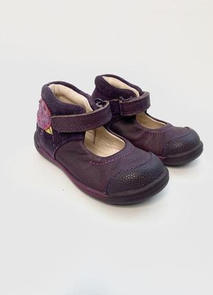 Кожаные туфли балетки clarks softly rose fst purple1 фото