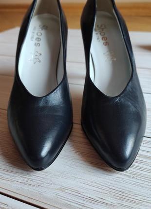 Шикарные черные базовые кожаные туфли лодочки (hand made italy)7 фото