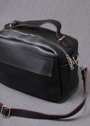 Сумка-чемоданчик кожаная на 1 отделения кросс-боди через плечо 10 цветов8 фото