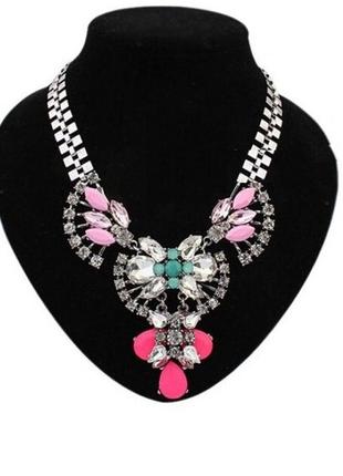 🏵эффектное массивное колье в кристаллах, новое! арт. 9590