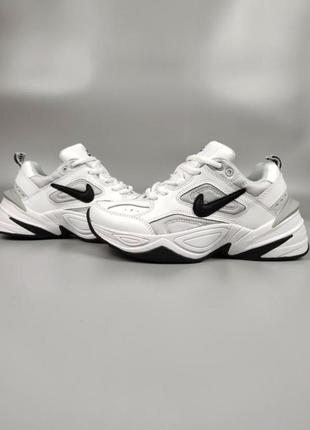 Модні кросівки nike m2k tekno white grey кожаные молодёжные кроссовки найк м2к текно