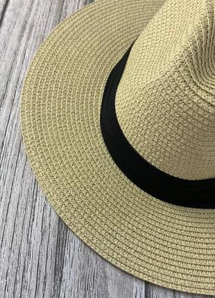 Летняя шляпа федора с черной лентой7 фото