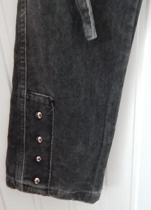 Подростковые "бархатные" серые джинсы-брюки турция4 фото