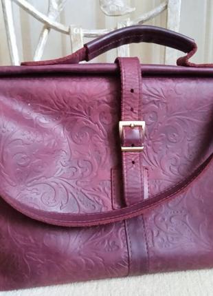 Женская кожаная сумка-портфель.4 фото