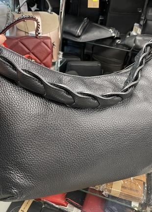 Мягкая кожаная сумка чёрная сумка женская сумка кожаная через плечо4 фото