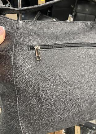 Сумка чёрная мягкая чёрная сумка из натуральной кожи итальянская кожаная сумка6 фото