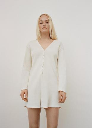 Белый молочный комбинезон, ромпер zara