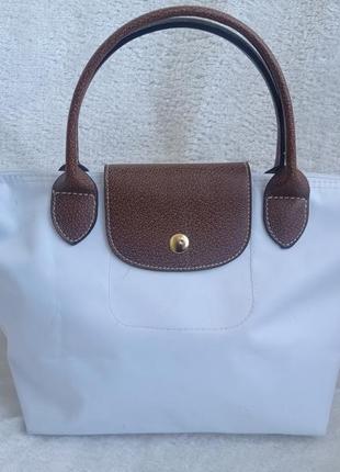 Сумка біла літня як longchamp