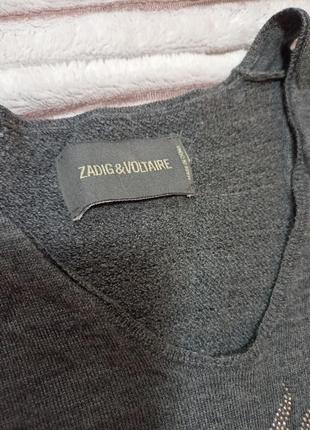 Шикарный топ из шерсти дизайнерский zadig &amp; voltaire2 фото