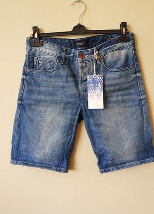 Мужские джинсовые шорты хлопок scotch&soda amsterdam blauw оригинал