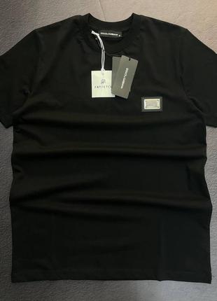Чоловіча футболка dolce gabbana чорна / брендові якісні футболки для чоловіків дольче габбана