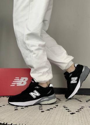 Кроссовки new balance 990v3 black white6 фото