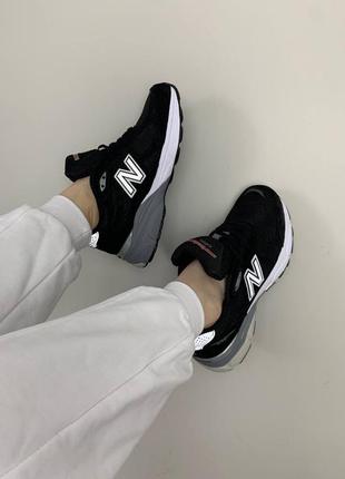 Кроссовки new balance 990v3 black white10 фото